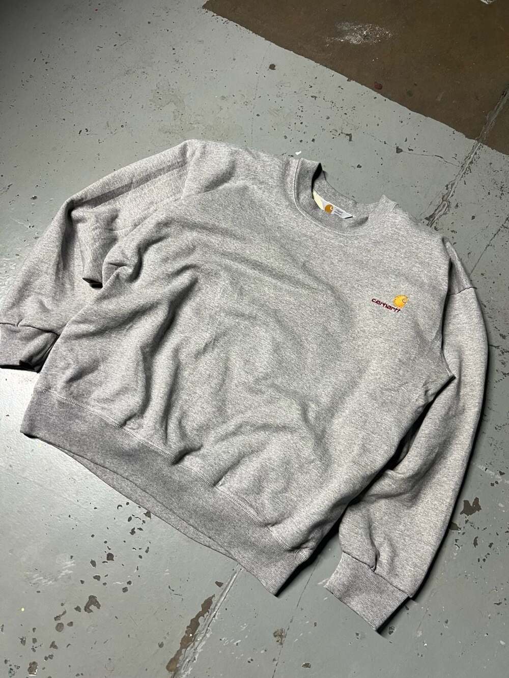 Carhartt WIP American Script Crewneck Sweatshirt Grey Heather